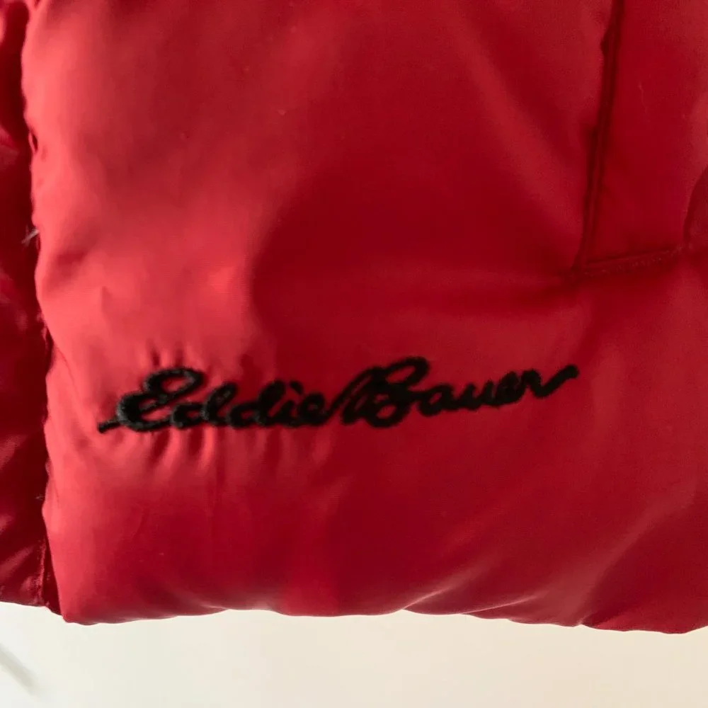 Eddie Bauer Goose Down Vest Red Size Large - Picture 4 of 4